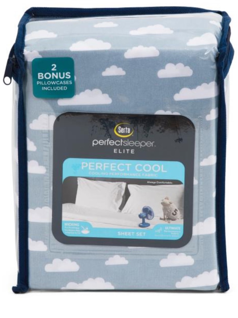 Serta Perfect Sleeper Elite Perfect Cool Light Blue Cloud Sheet Set
